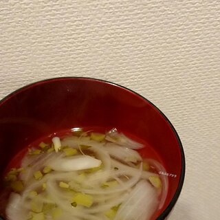 玉ねぎと大根の葉っぱのお吸い物